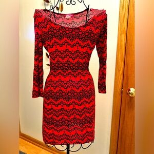 Body Central red and black hearts dress